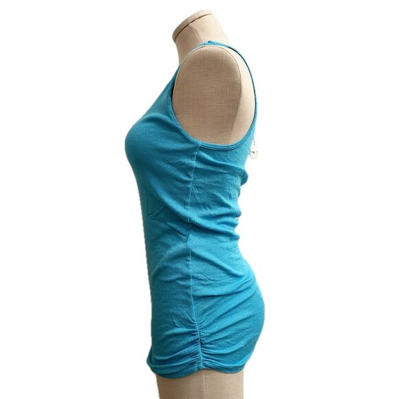 Michael Stars Tunic Tank Top Bright Blue Womens Size OS Ruching Shimmery - Picture 2 of 6